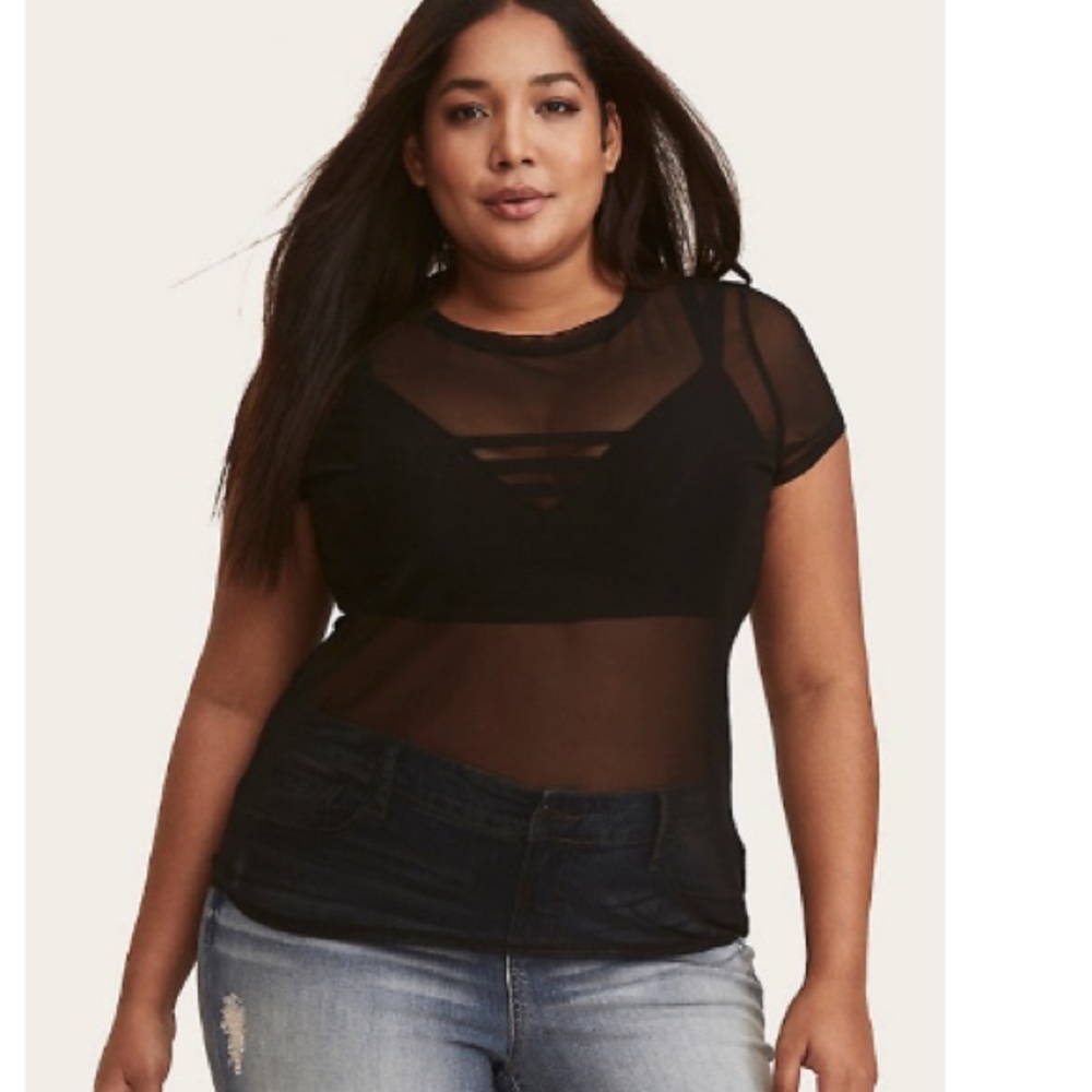 NWT Torrid Mesh Tee - Picture 1 of 5